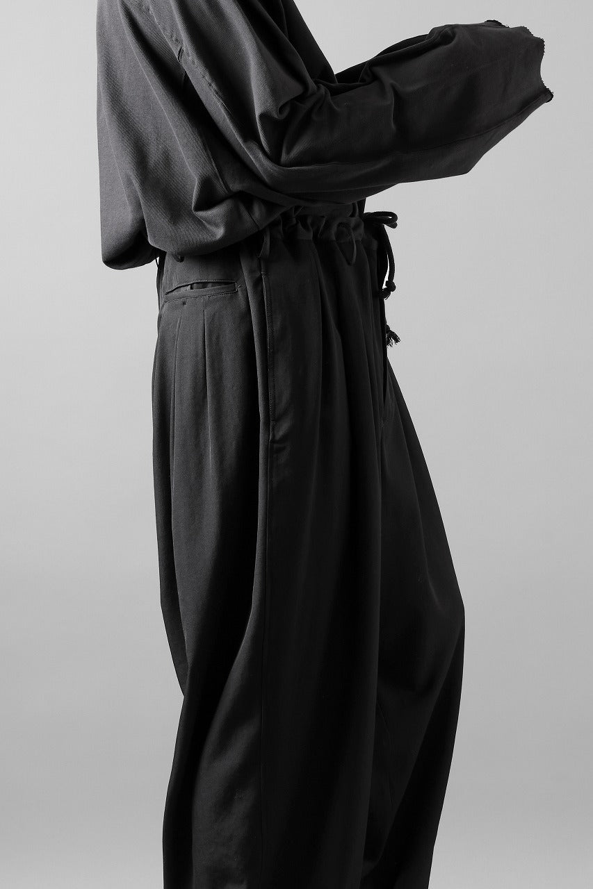 画像をギャラリービューアに読み込む, Y's for men 12 TACK WAIST PANTS / WRINKLE WOOL GABARDINE (BLACK)