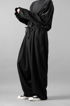 画像をギャラリービューアに読み込む, Y's for men 12 TACK WAIST PANTS / WRINKLE WOOL GABARDINE (BLACK)