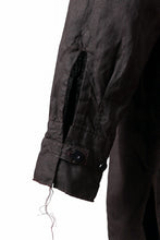 画像をギャラリービューアに読み込む, KLASICA "SH-044" SPLIT RAGLAN COLLAR LESS SHIRTS / BENGARA & SUMI COATED LINEN (BENGARA)