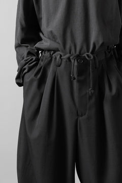 画像をギャラリービューアに読み込む, Y's for men 12 TACK WAIST PANTS / WRINKLE WOOL GABARDINE (BLACK)