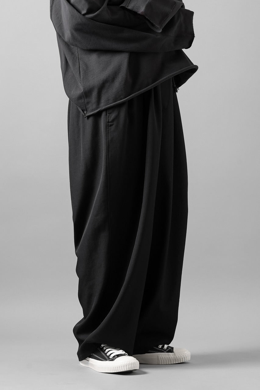 画像をギャラリービューアに読み込む, Y's for men 12 TACK WAIST PANTS / WRINKLE WOOL GABARDINE (BLACK)