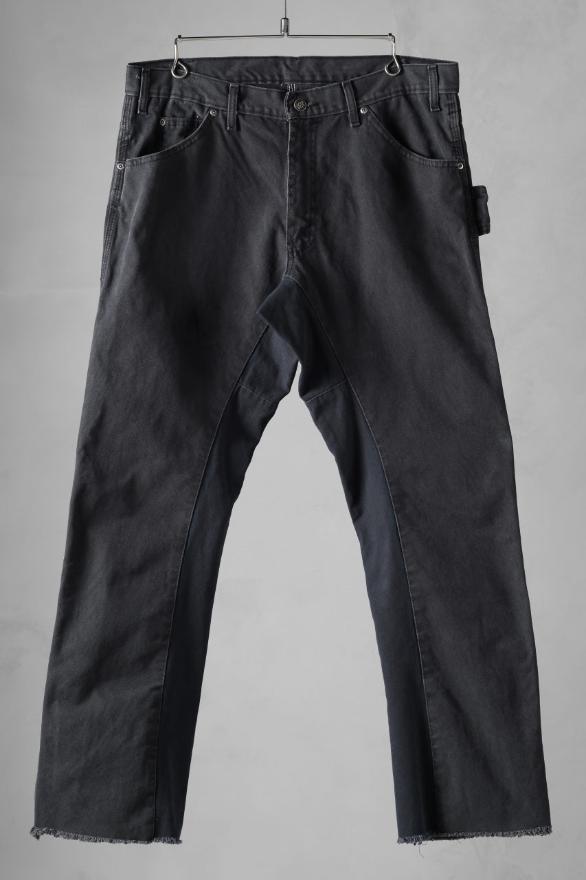 画像をギャラリービューアに読み込む, CHANGES x LOOM exclusive REMAKE REGULAR FIT CARPENTER PANTS / VINTAGE DUCK FABRIC (STONE WASHED) (BLACK #D)