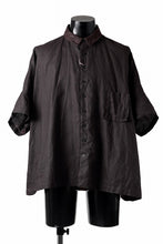 画像をギャラリービューアに読み込む, KLASICA "SH-047" EXTRA DROPPED 1/2 SLEEVE SHIRTS / BENGARA & SUMI COATED LINEN (BENGARA)