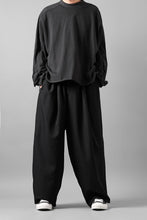 画像をギャラリービューアに読み込む, Y's for men 12 TACK WAIST PANTS / WRINKLE WOOL GABARDINE (BLACK)