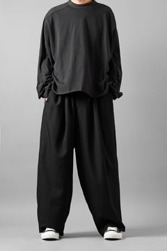 画像をギャラリービューアに読み込む, Y's for men 12 TACK WAIST PANTS / WRINKLE WOOL GABARDINE (BLACK)