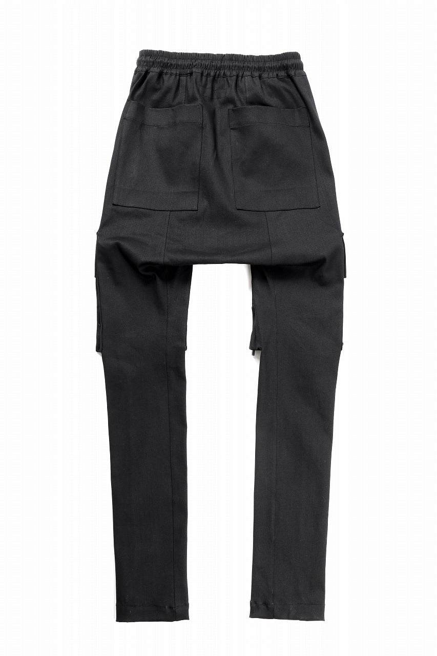 画像をギャラリービューアに読み込む, A.F ARTEFACT FLAP ZIP SARROUEL SKINNY PANTS / HI-STRETCH DENIM (BLACK)