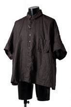 画像をギャラリービューアに読み込む, KLASICA "SH-047" EXTRA DROPPED 1/2 SLEEVE SHIRTS / BENGARA & SUMI COATED LINEN (BENGARA)