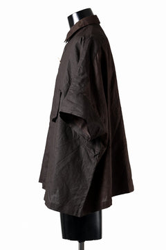 画像をギャラリービューアに読み込む, KLASICA "SH-047" EXTRA DROPPED 1/2 SLEEVE SHIRTS / BENGARA & SUMI COATED LINEN (BENGARA)