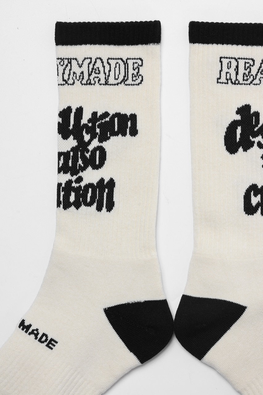 画像をギャラリービューアに読み込む, READYMADE "destruction is also creation" SOCKS (ECRU)