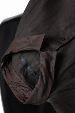 画像をギャラリービューアに読み込む, KLASICA "SH-047" EXTRA DROPPED 1/2 SLEEVE SHIRTS / BENGARA & SUMI COATED LINEN (BENGARA)