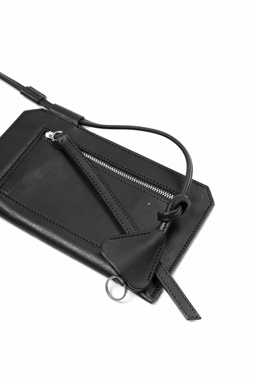 画像をギャラリービューアに読み込む, KLASICA "FLOW" MOBILE POUCH / FVT ITALIAN COW LEATHER (BLACK x SILVER)
