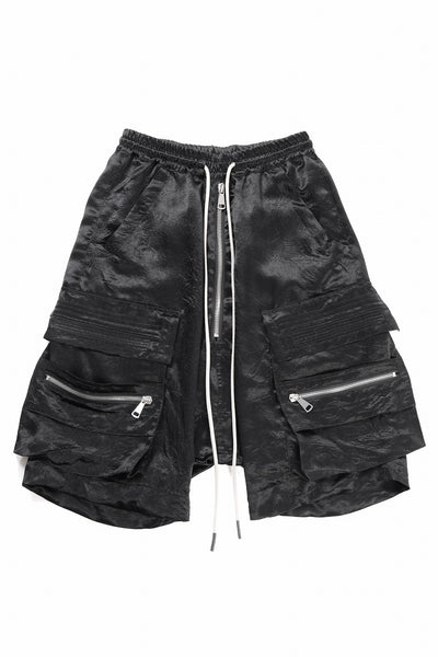 A.F ARTEFACT SATIN LOWCROTCH MILITARY WIDE SHORTS (BLACK)