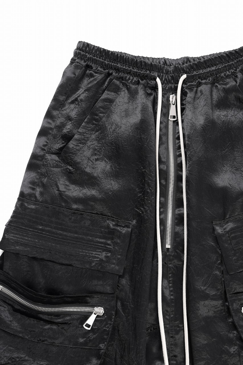 画像をギャラリービューアに読み込む, A.F ARTEFACT SATIN LOWCROTCH MILITARY WIDE SHORTS (BLACK)