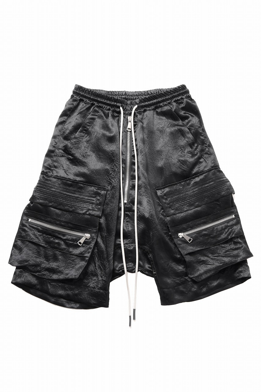 画像をギャラリービューアに読み込む, A.F ARTEFACT SATIN LOWCROTCH MILITARY WIDE SHORTS (BLACK)