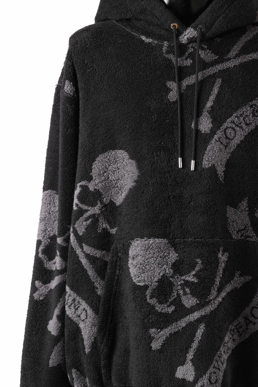 画像をギャラリービューアに読み込む, MASTERMIND WORLD TERRY CLOTH HOODIE / REGULAR FIT (BLACK x CHARCOAL)