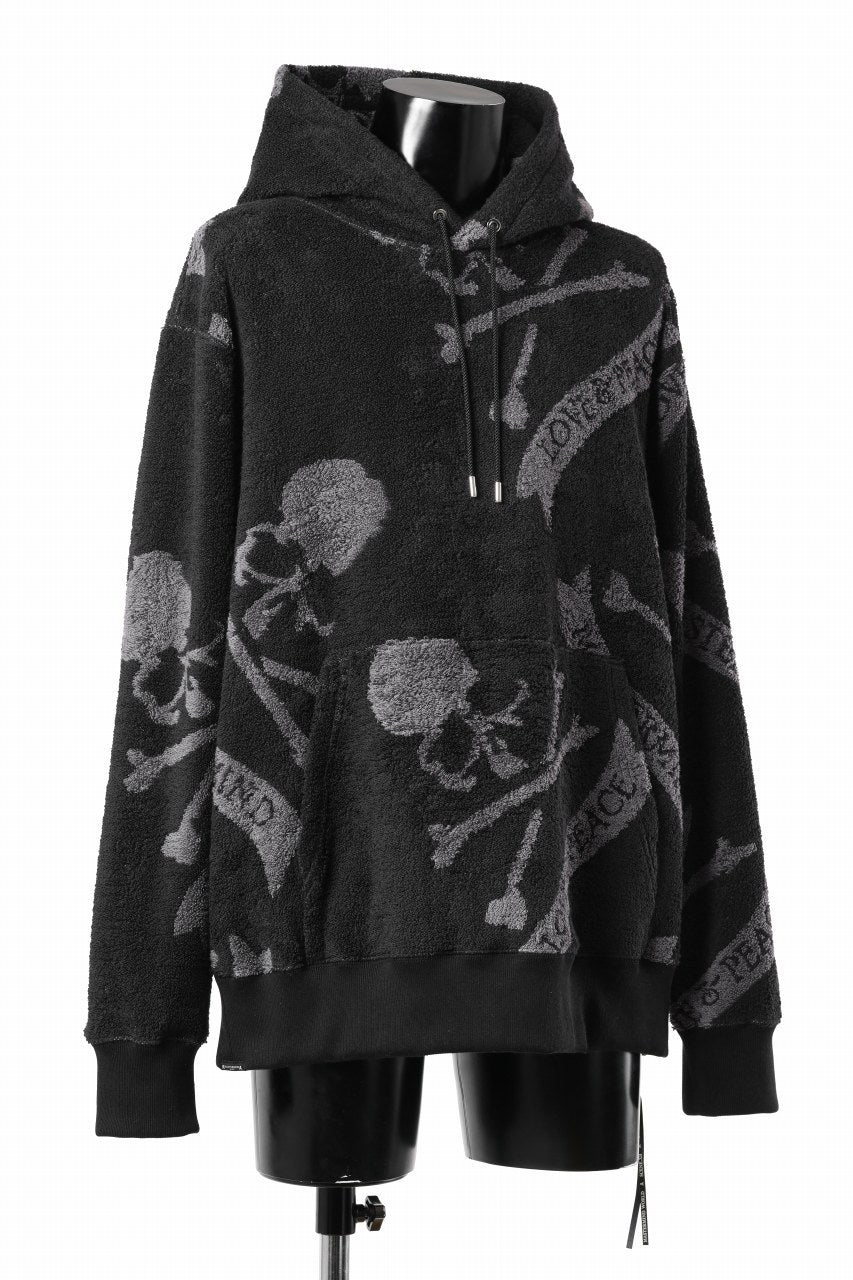 画像をギャラリービューアに読み込む, MASTERMIND WORLD TERRY CLOTH HOODIE / REGULAR FIT (BLACK x CHARCOAL)