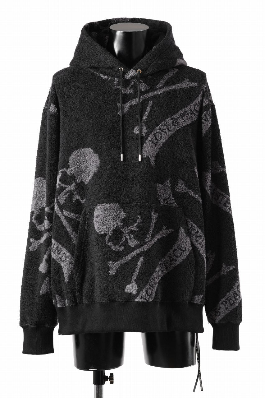 画像をギャラリービューアに読み込む, MASTERMIND WORLD TERRY CLOTH HOODIE / REGULAR FIT (BLACK x CHARCOAL)
