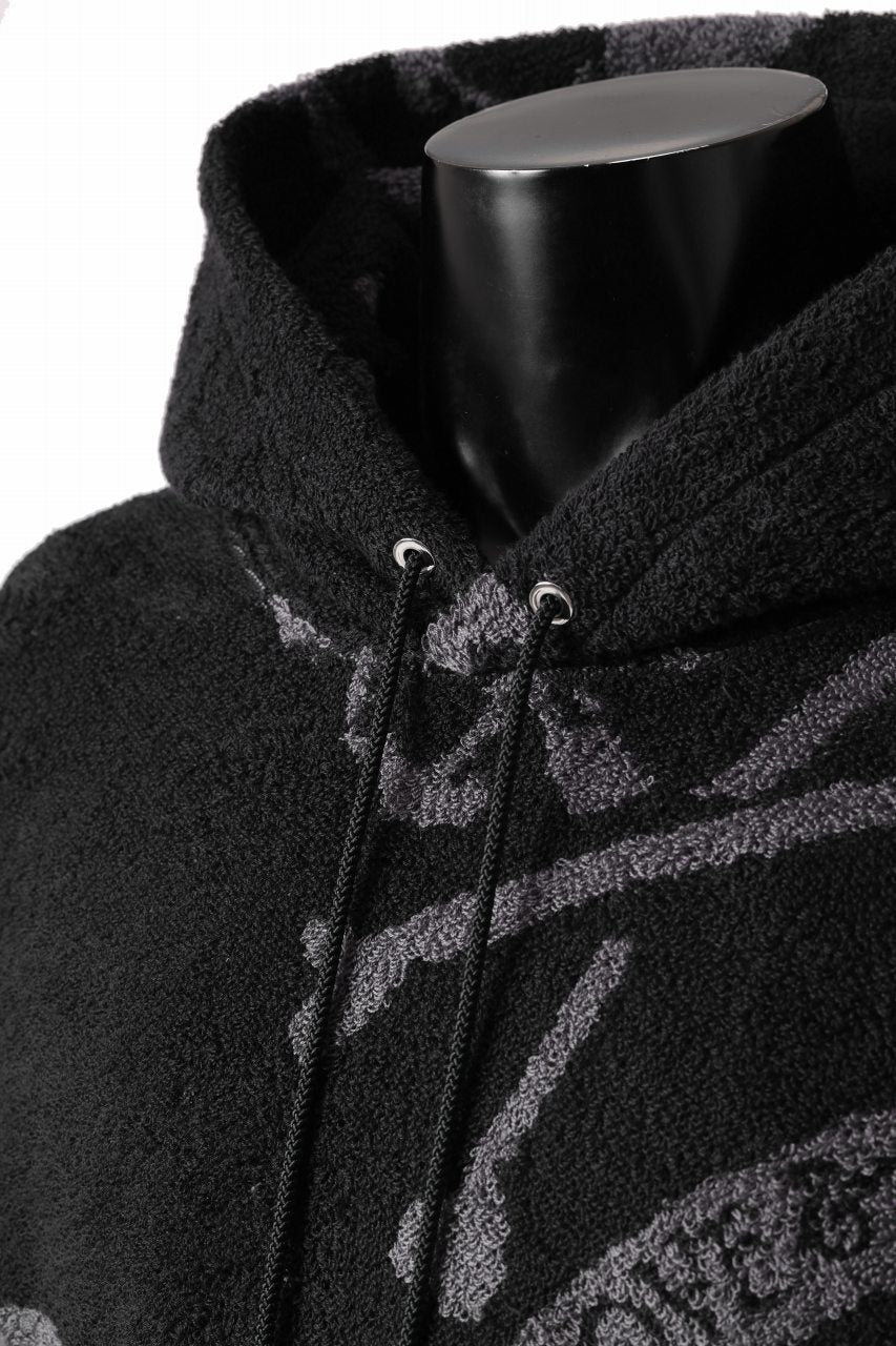 画像をギャラリービューアに読み込む, MASTERMIND WORLD TERRY CLOTH HOODIE / REGULAR FIT (BLACK x CHARCOAL)