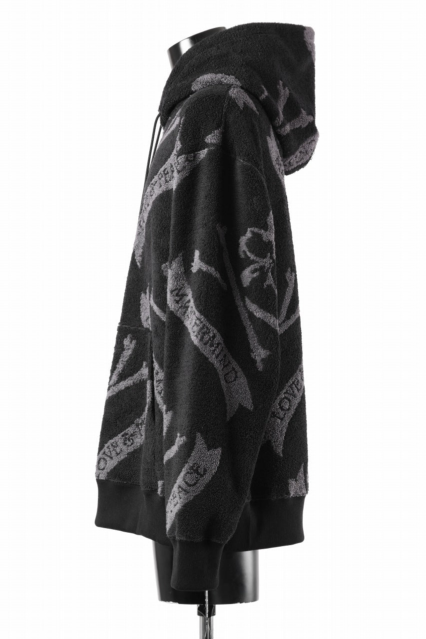 画像をギャラリービューアに読み込む, MASTERMIND WORLD TERRY CLOTH HOODIE / REGULAR FIT (BLACK x CHARCOAL)
