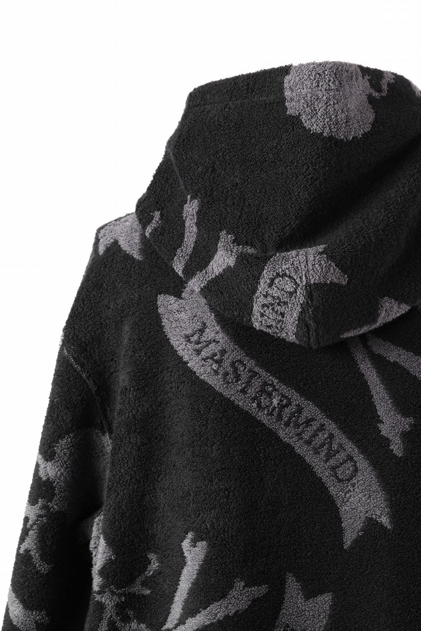 画像をギャラリービューアに読み込む, MASTERMIND WORLD TERRY CLOTH HOODIE / REGULAR FIT (BLACK x CHARCOAL)