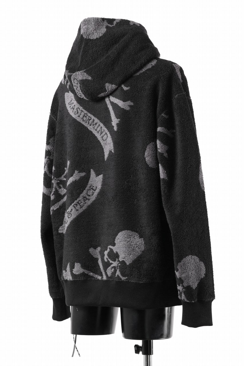 画像をギャラリービューアに読み込む, MASTERMIND WORLD TERRY CLOTH HOODIE / REGULAR FIT (BLACK x CHARCOAL)