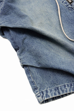 画像をギャラリービューアに読み込む, A.F ARTEFACT TUCK SHORTS / FADED DENIM (INDIGO)