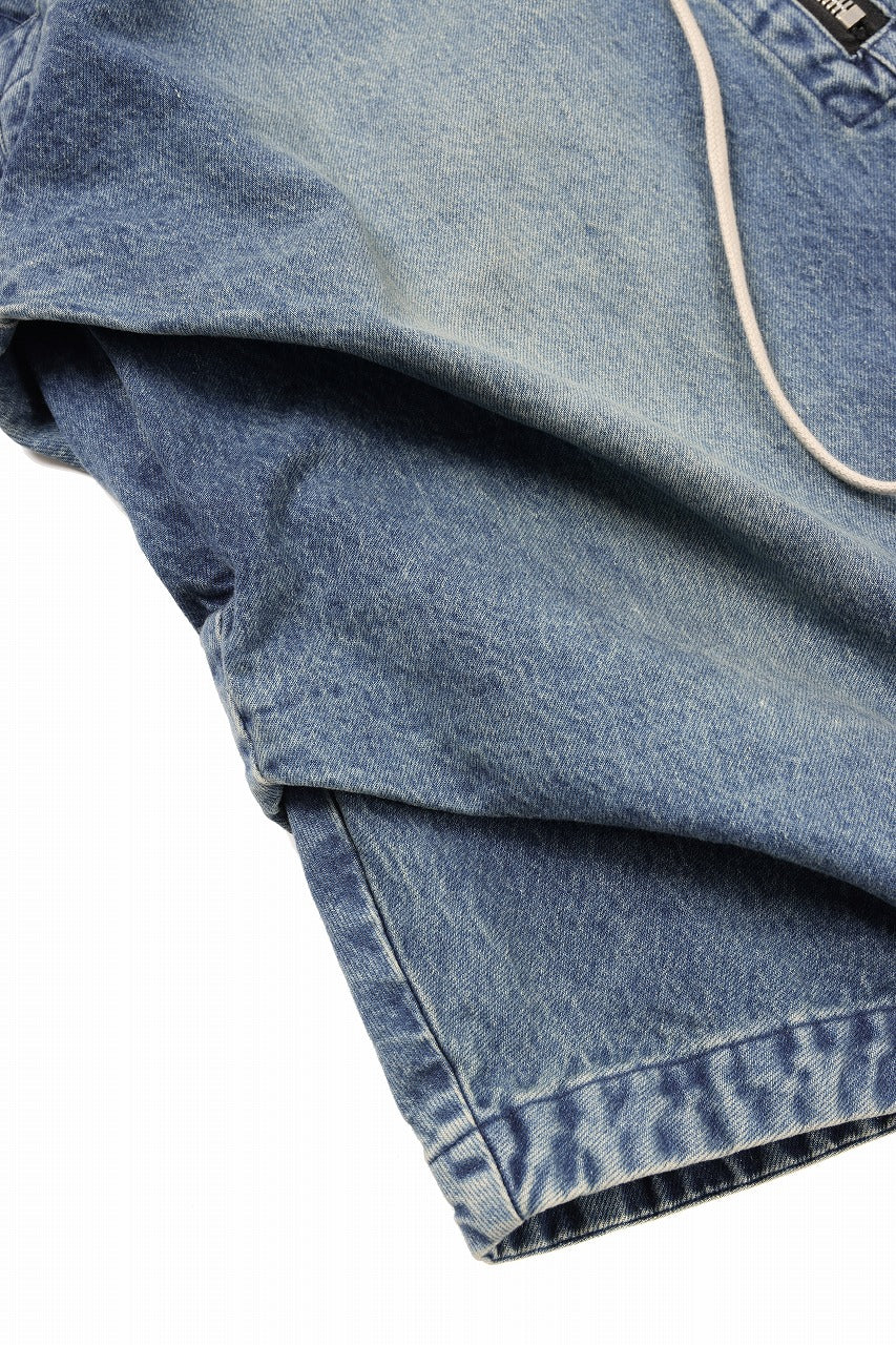 画像をギャラリービューアに読み込む, A.F ARTEFACT TUCK SHORTS / FADED DENIM (INDIGO)