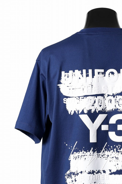 画像をギャラリービューアに読み込む, Y-3 Yohji Yamamoto GRAPHIC SHORT SLEEVE TEE (DARK BLUE)