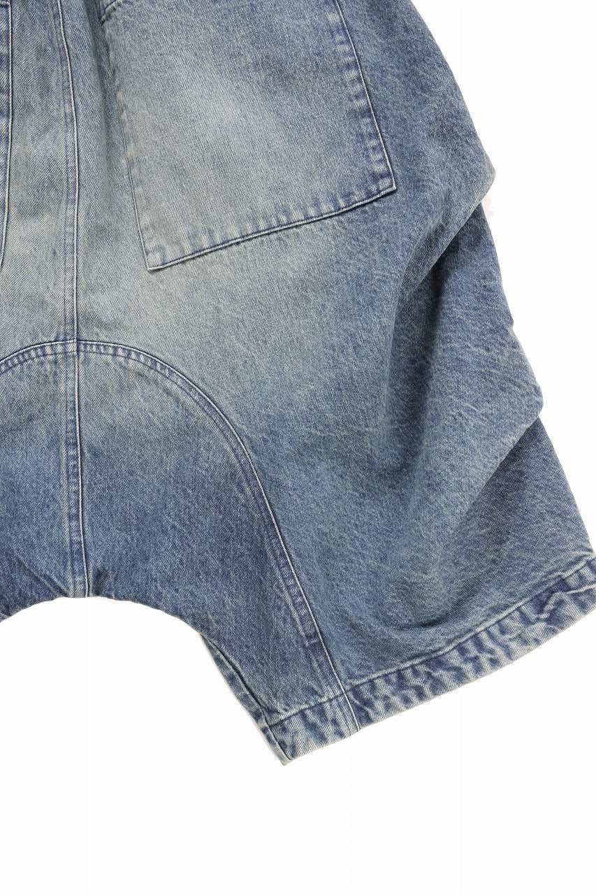 画像をギャラリービューアに読み込む, A.F ARTEFACT TUCK SHORTS / FADED DENIM (INDIGO)