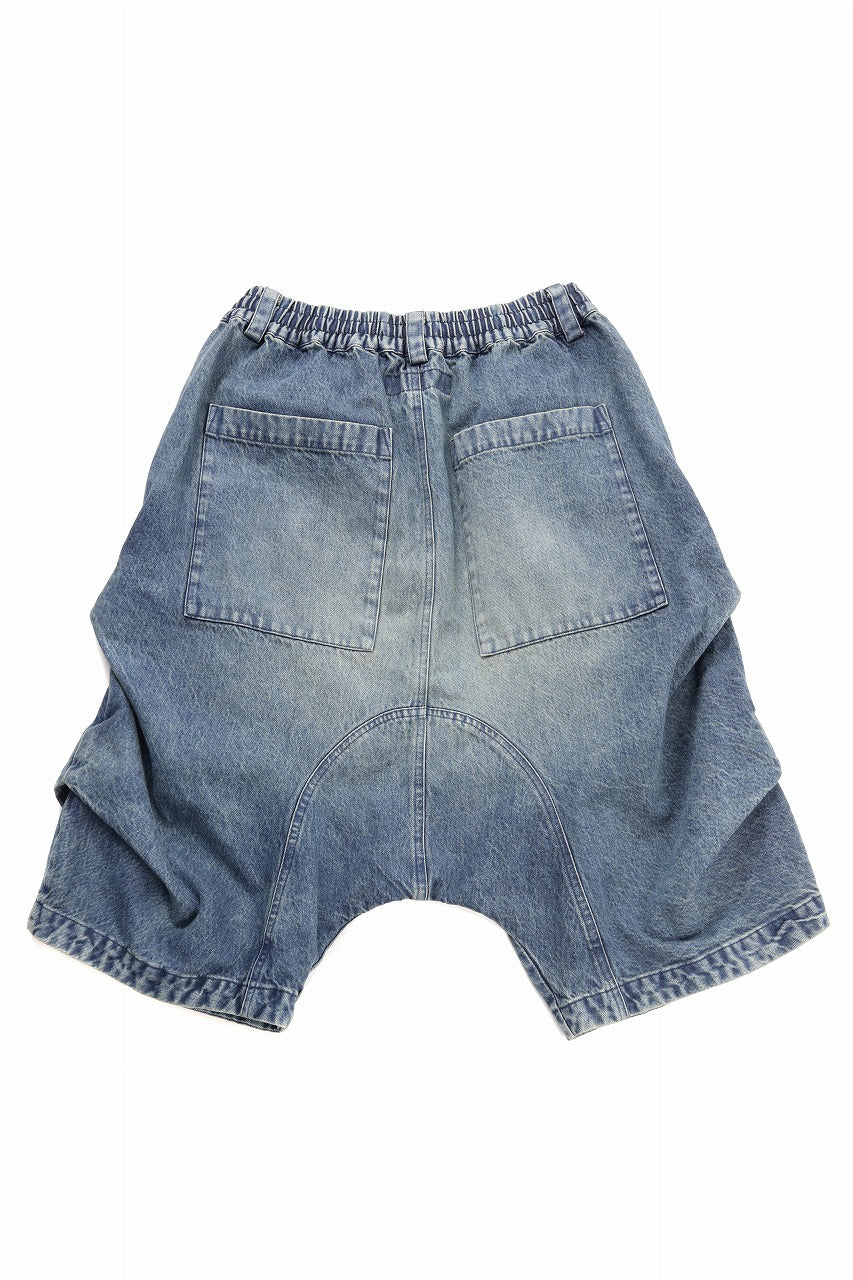 画像をギャラリービューアに読み込む, A.F ARTEFACT TUCK SHORTS / FADED DENIM (INDIGO)