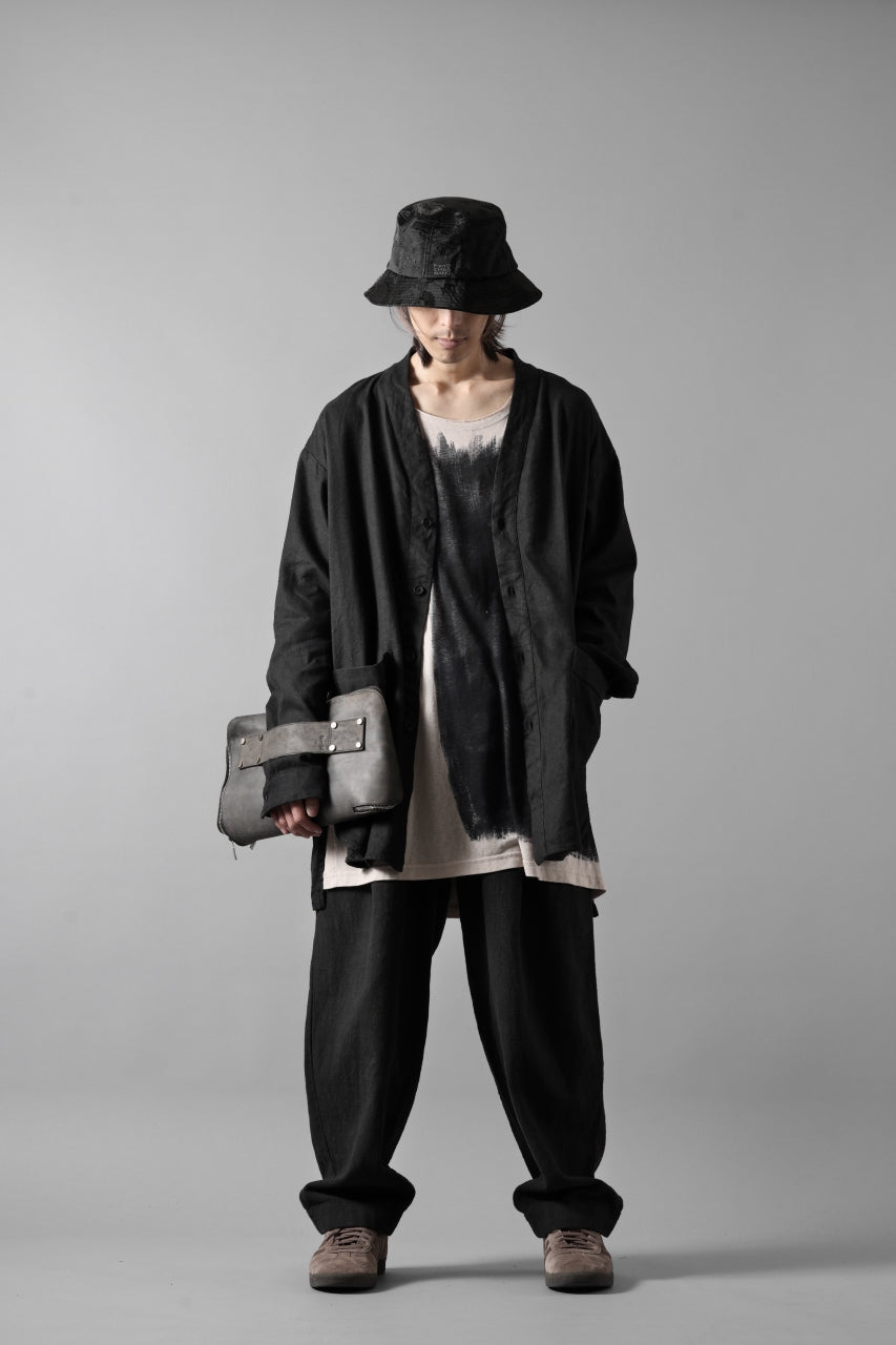 Load image into Gallery viewer, COLINA CARDIGAN SHIRT / SILK & LINEN GABARDINE (BLACK)