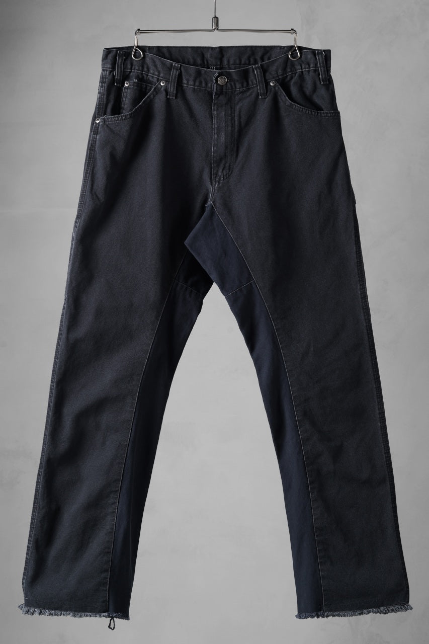 画像をギャラリービューアに読み込む, CHANGES x LOOM exclusive REMAKE REGULAR FIT CARPENTER PANTS / VINTAGE DUCK FABRIC (STONE WASHED) (BLACK #I)