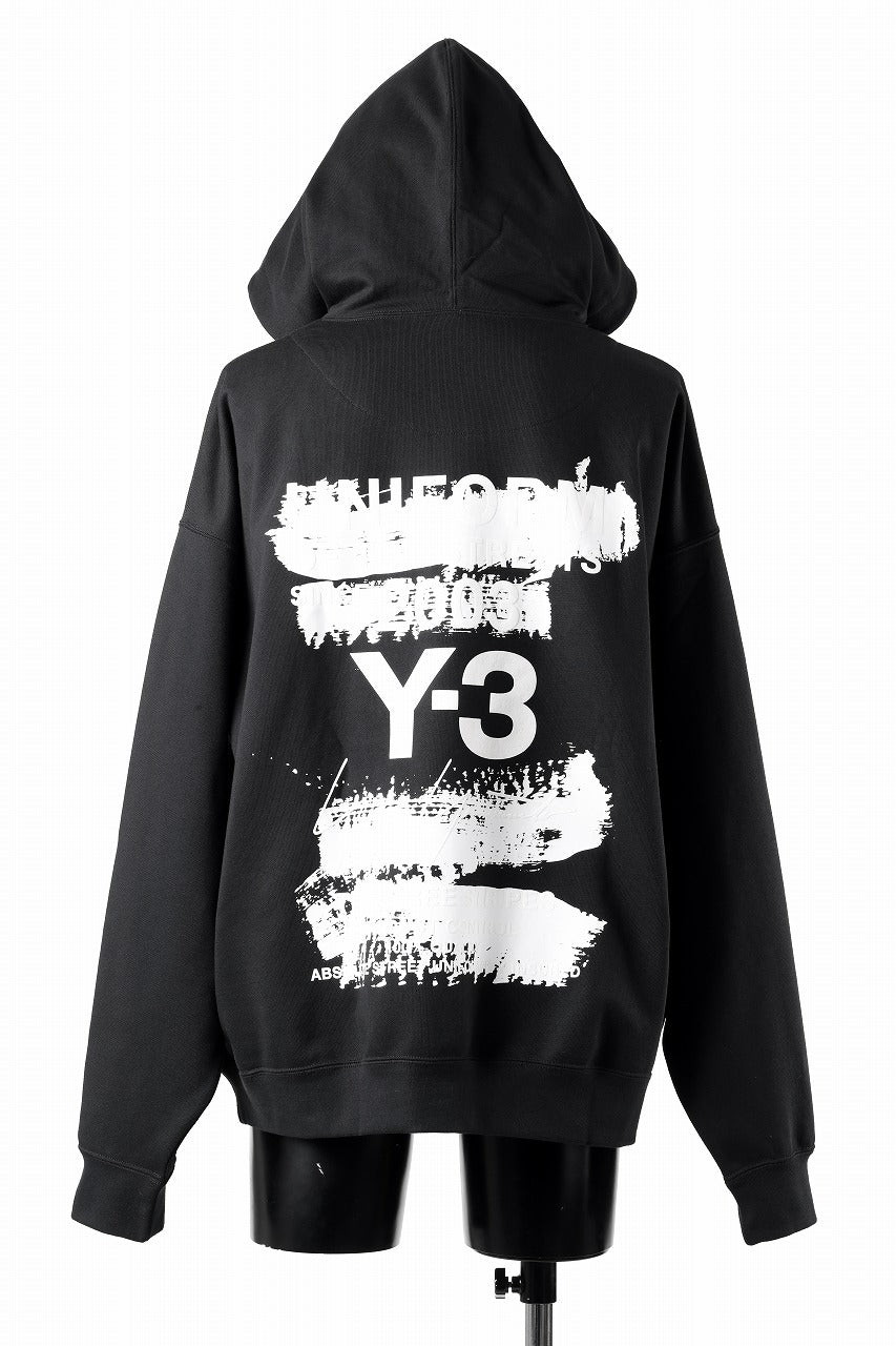 画像をギャラリービューアに読み込む, Y-3 Yohji Yamamoto GRAPHIC SWEAT HOODIE (BLACK)