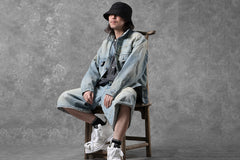 画像をギャラリービューアに読み込む, FULLCOUNT x KAMIYA Switching Denim Wide Bermuda Pants / 13.7oz Original Selvedge Denim (INDIGO BLUE)