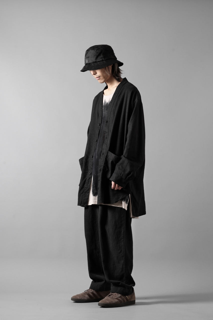 Load image into Gallery viewer, COLINA CARDIGAN SHIRT / SILK & LINEN GABARDINE (BLACK)