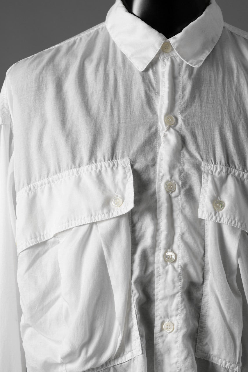 画像をギャラリービューアに読み込む, KATHARINE HAMNETT PARACHUTE LONG TAIL SHIRT / GARMENT DYED (WHITE)