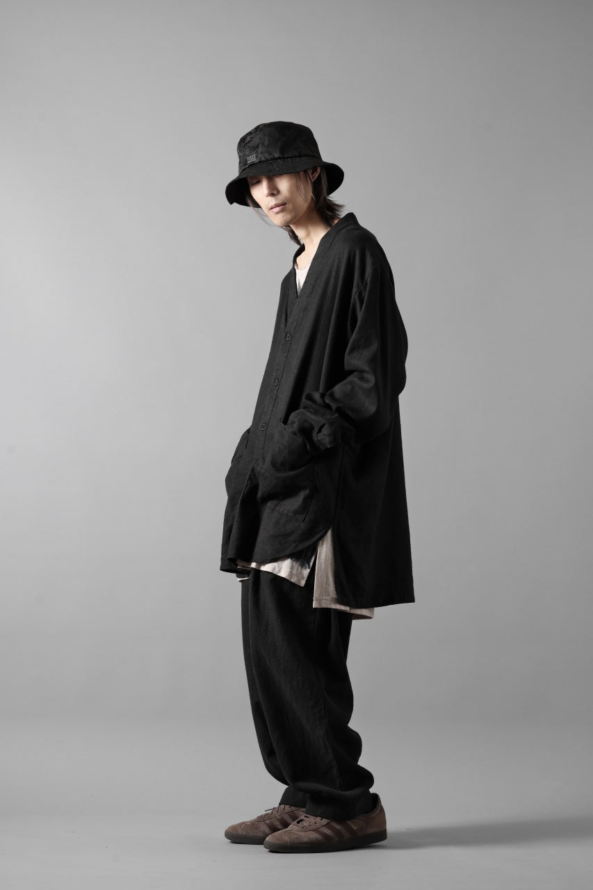 Load image into Gallery viewer, COLINA CARDIGAN SHIRT / SILK & LINEN GABARDINE (BLACK)
