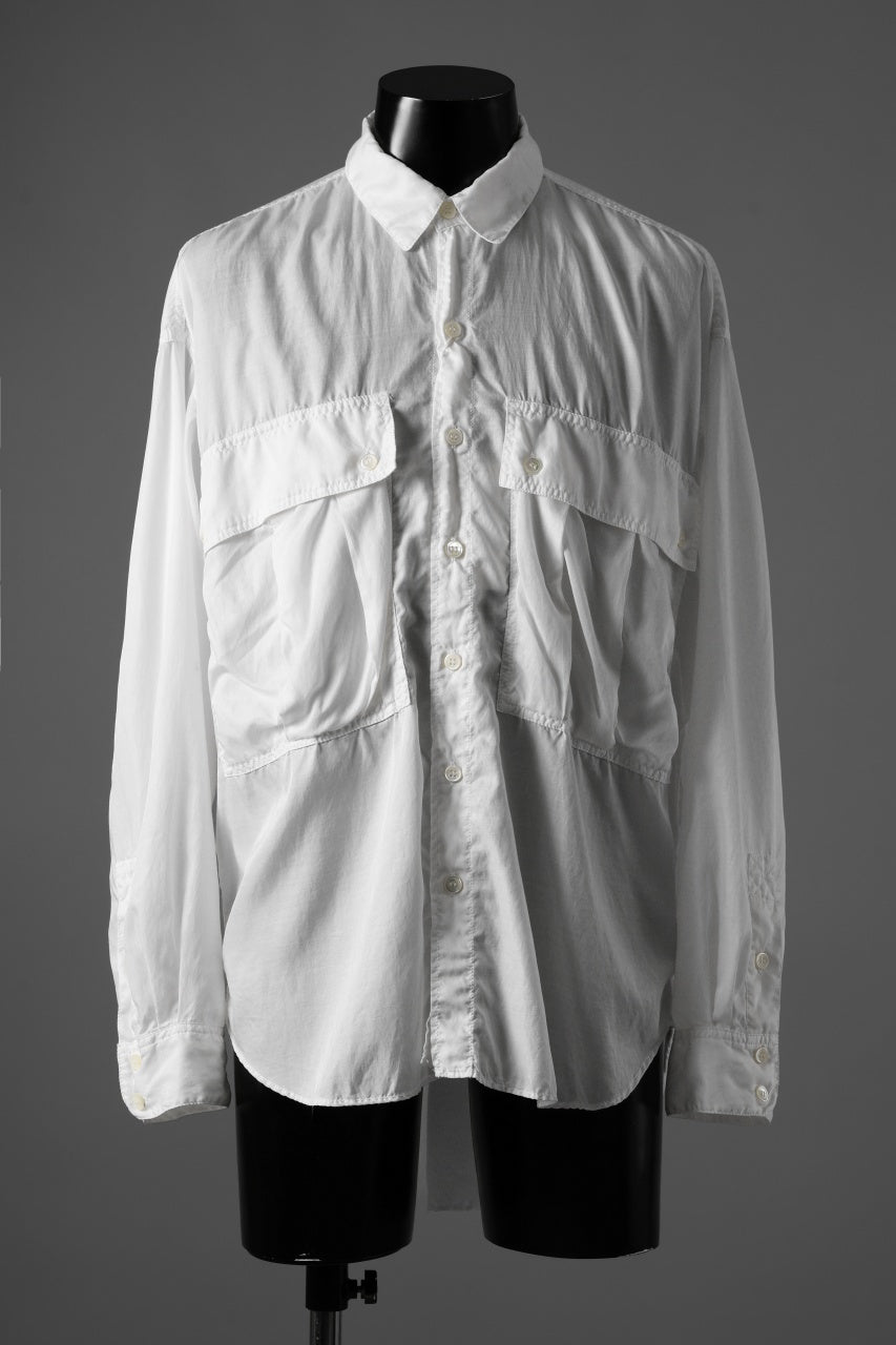 画像をギャラリービューアに読み込む, KATHARINE HAMNETT PARACHUTE LONG TAIL SHIRT / GARMENT DYED (WHITE)