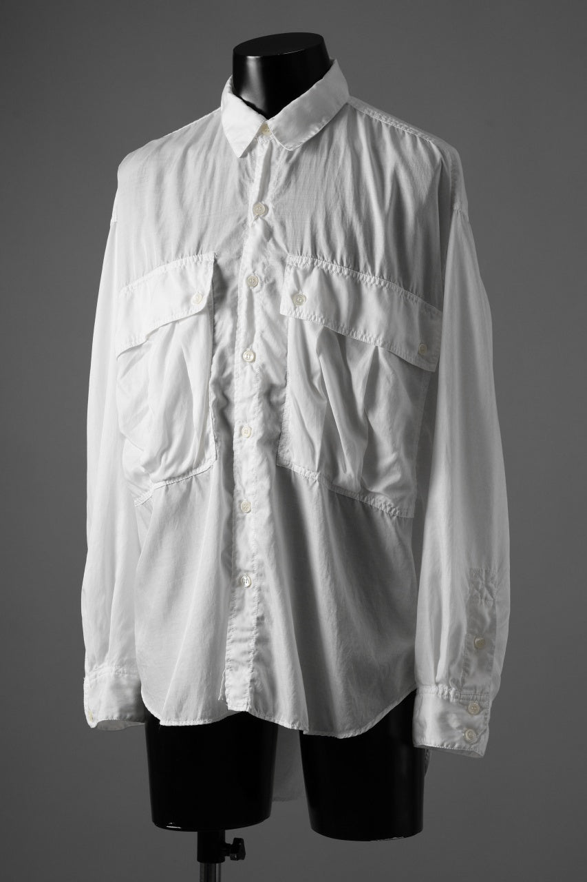 画像をギャラリービューアに読み込む, KATHARINE HAMNETT PARACHUTE LONG TAIL SHIRT / GARMENT DYED (WHITE)