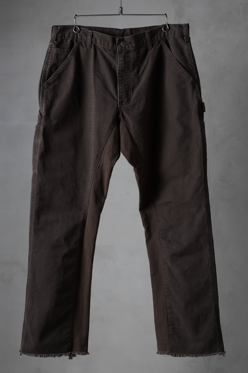 画像をギャラリービューアに読み込む, CHANGES x LOOM exclusive REMAKE REGULAR FIT CARPENTER PANTS / VINTAGE DUCK FABRIC (STONE WASHED) (BROWN #A)