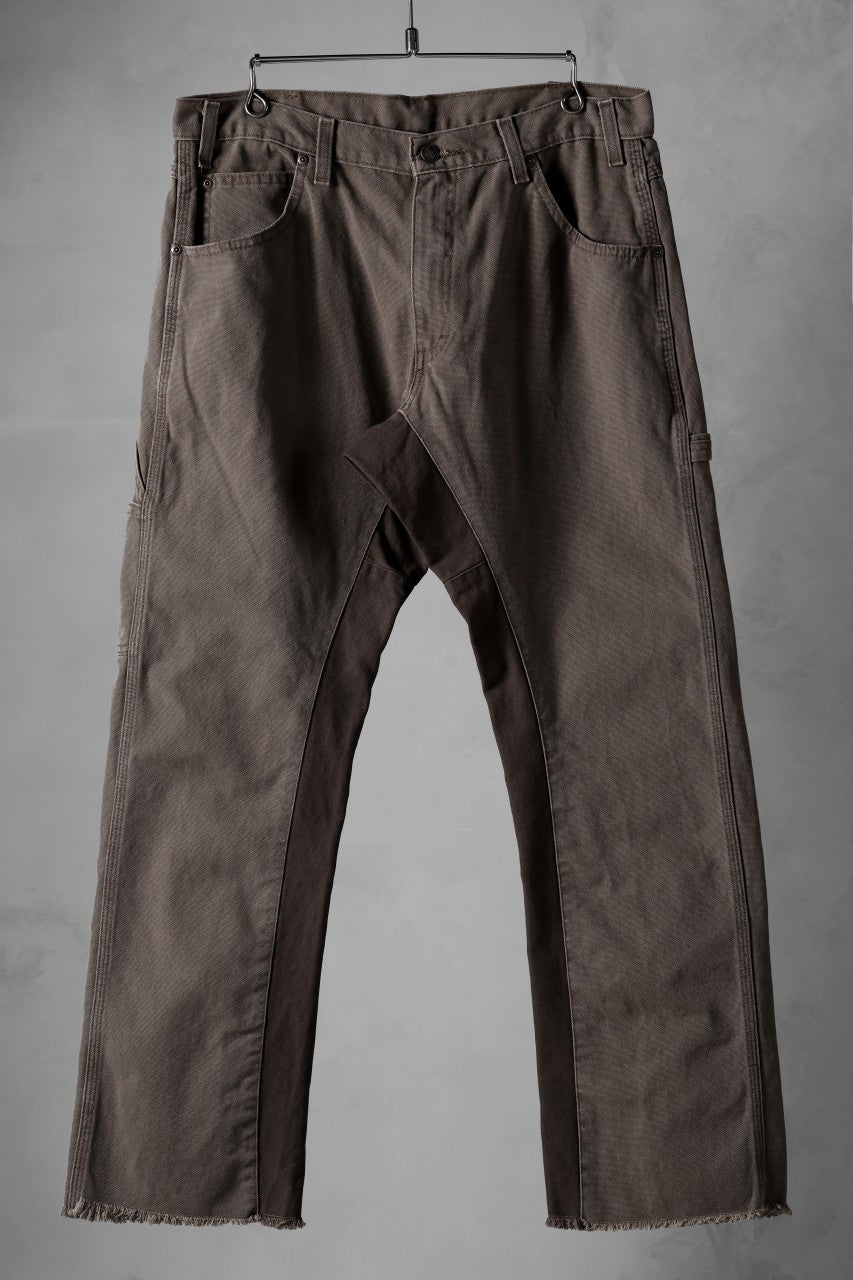 画像をギャラリービューアに読み込む, CHANGES x LOOM exclusive REMAKE REGULAR FIT CARPENTER PANTS / VINTAGE DUCK FABRIC (STONE WASHED) (BROWN #D)