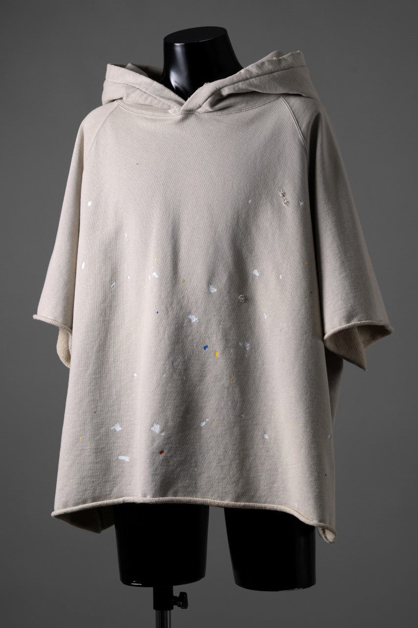 画像をギャラリービューアに読み込む, KATHARINE HAMNETT CUT OFF RAGLAN HOODIE / PENKI SPLASH (STONE)