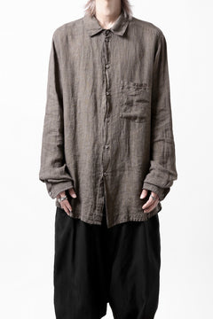 画像をギャラリービューアに読み込む, daub DYEING PLAIN SHIRT / ORGANIC LINEN (BROWN)