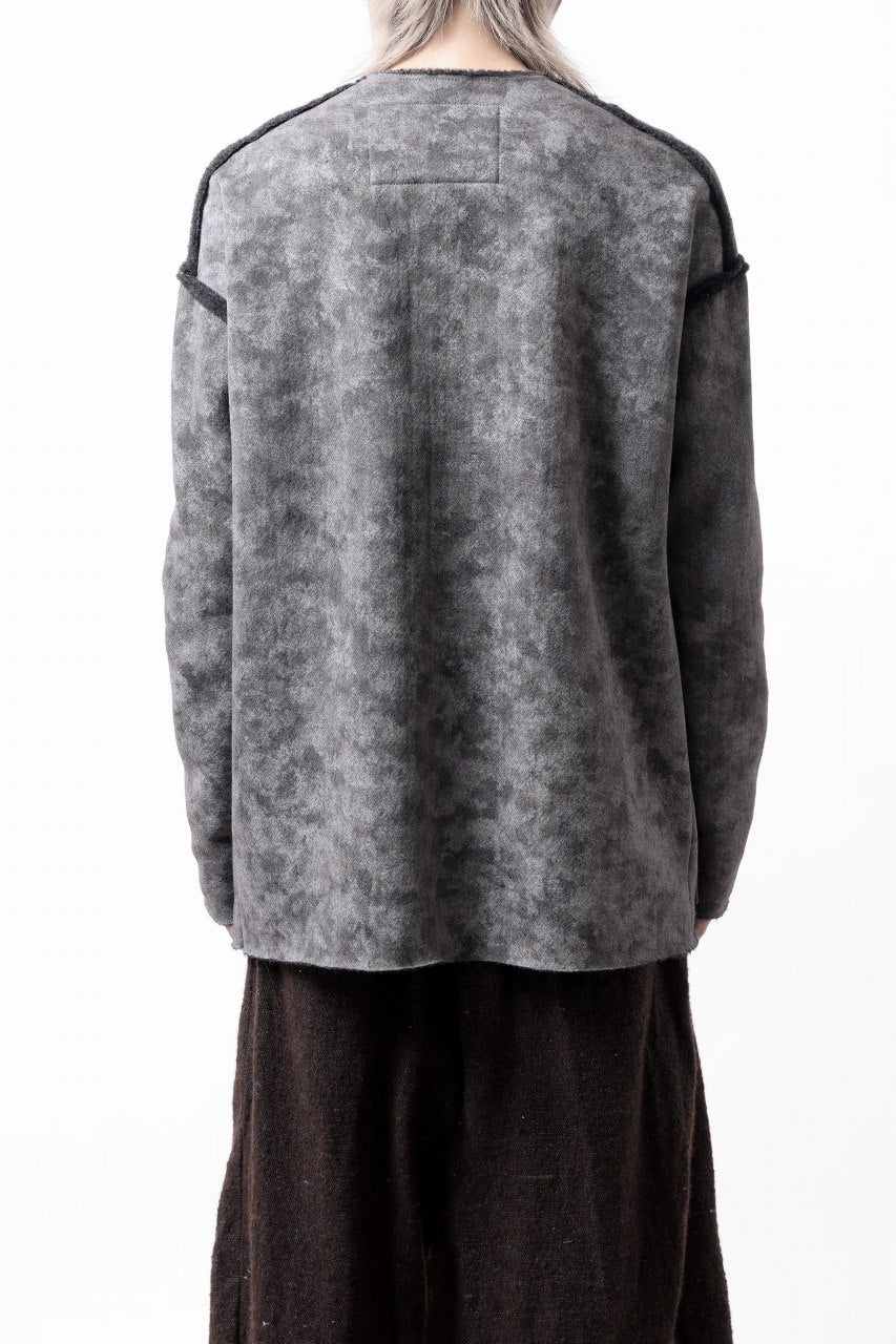 Load image into Gallery viewer, KLASICA ASLEEP LOOSE PULL OVER / GRAINY PRINT BACK SIDE FLEECE (GREIGE)