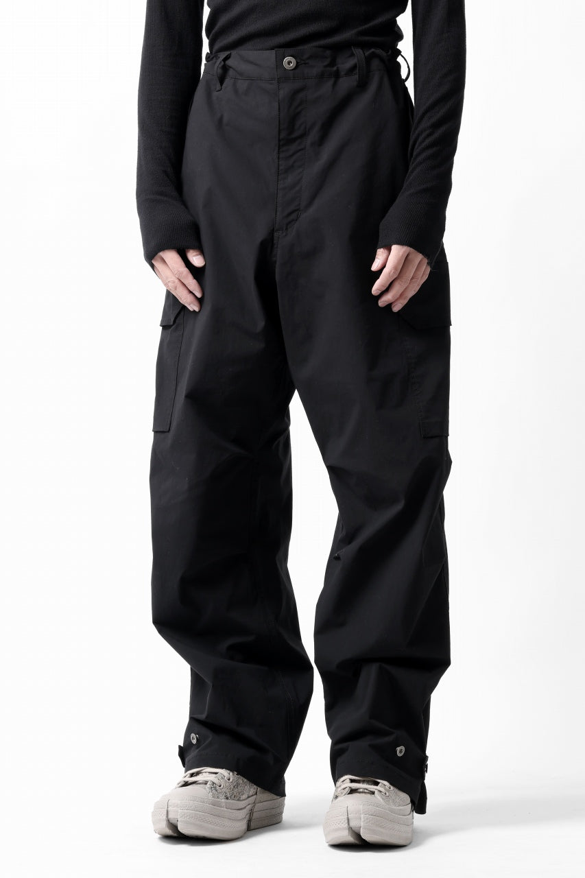 画像をギャラリービューアに読み込む, ISAMU KATAYAMA BACKLASH WIDE CARGO PANTS / STRETCH TYPEWRITER CLOTH (BLACK)