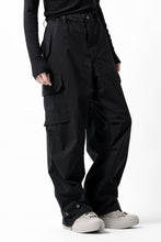 画像をギャラリービューアに読み込む, ISAMU KATAYAMA BACKLASH WIDE CARGO PANTS / STRETCH TYPEWRITER CLOTH (BLACK)