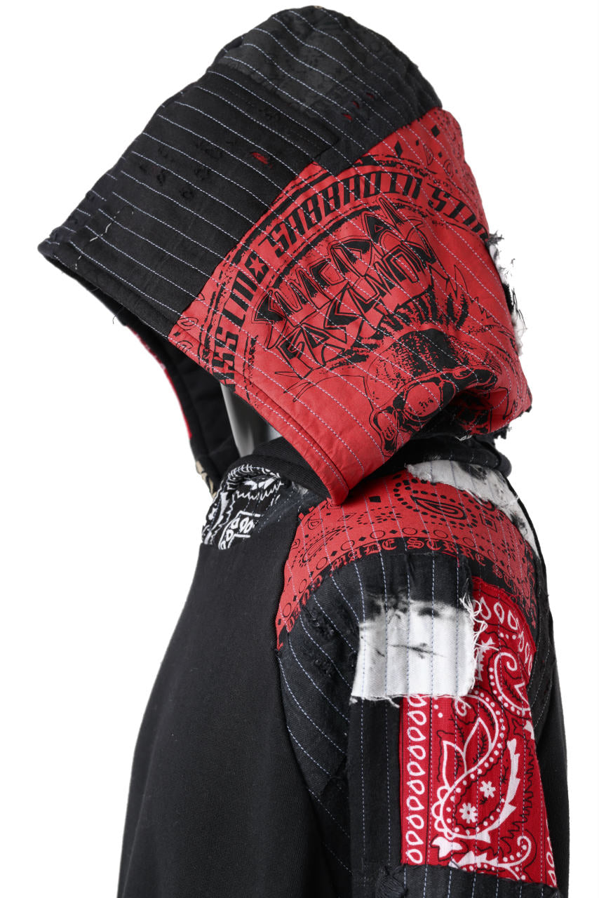 MASSIMO SABBADIN exclusive HOODY wt. BORO STYLE DETAIL (RED)