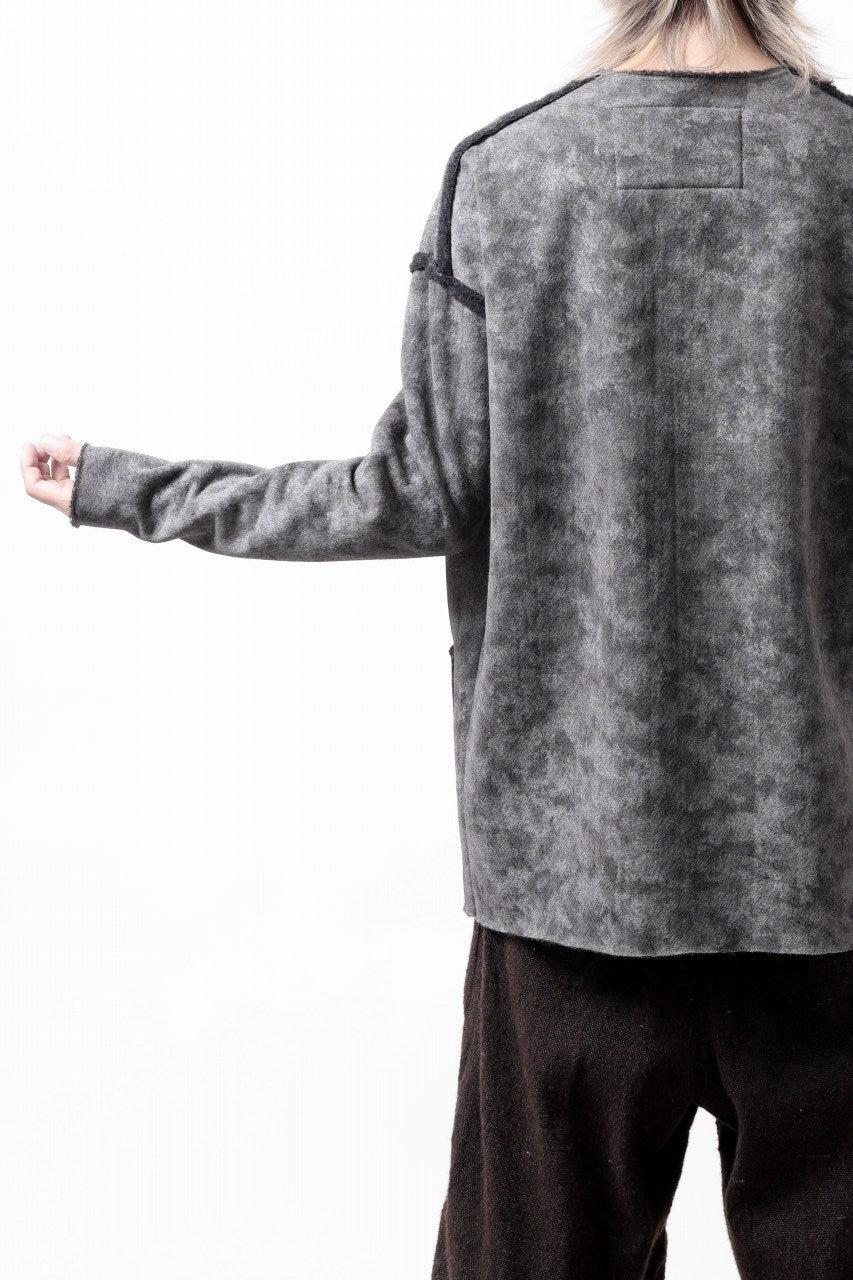 Load image into Gallery viewer, KLASICA ASLEEP LOOSE PULL OVER / GRAINY PRINT BACK SIDE FLEECE (GREIGE)