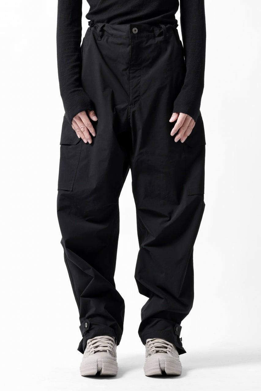 画像をギャラリービューアに読み込む, ISAMU KATAYAMA BACKLASH WIDE CARGO PANTS / STRETCH TYPEWRITER CLOTH (BLACK)