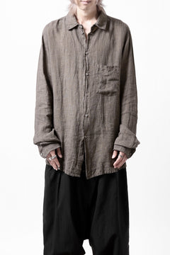 Load image into Gallery viewer, daub DYEING PLAIN SHIRT / ORGANIC LINEN (BROWN)